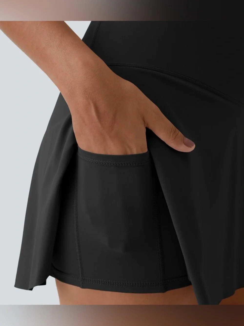 Halara Everyday SoftlyZero Airy Crossover 2-in-1 Mini Tennis Skirt Black Medium - Picture 5 of 11
